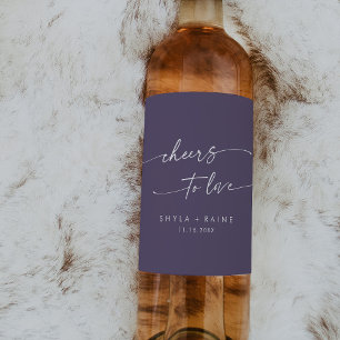 Boho Chic Plum Lila Beifall für Liebe Hochzeit Weinetikett