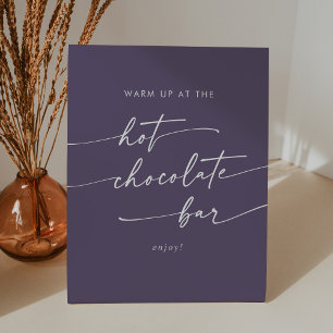 Boho Chic Plum Lila Hot Chocolate Bar Sockelschild