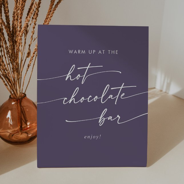 Boho Chic Plum Lila Hot Chocolate Bar Sockelschild (Von Creator hochgeladen)