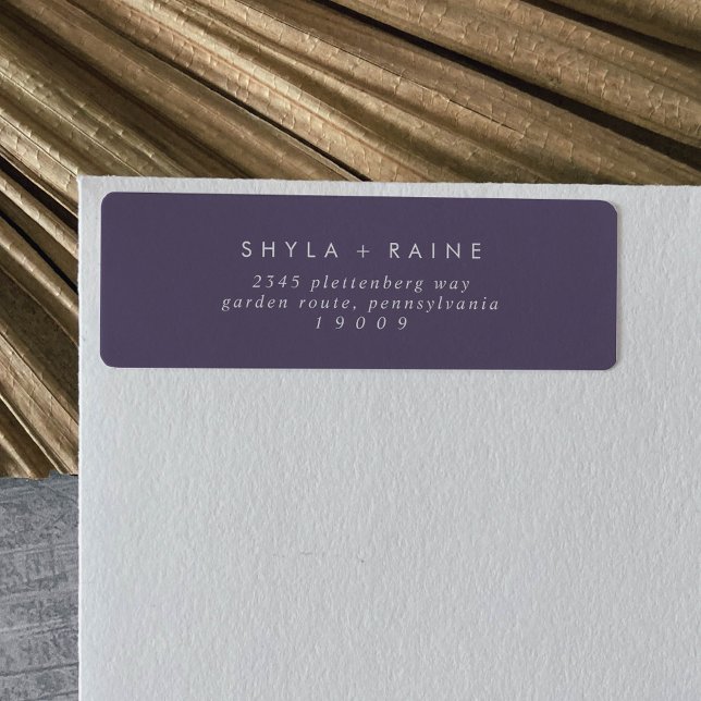 Boho Chic Plum Lila Rücksendeadressen-Aufkleber (Von Creator hochgeladen)