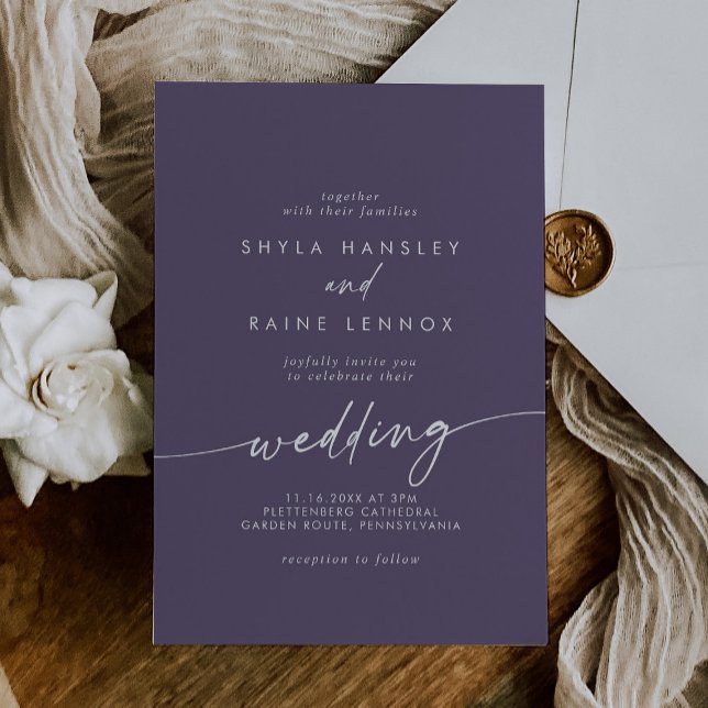 Boho Chic Plum Lila Wedding Einladung (Von Creator hochgeladen)