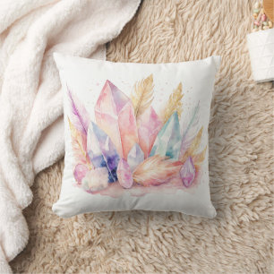 Boho Chic Quarzkristall Pastell Kissen