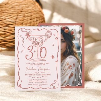 Boho chic quirky whimsical scribbles 30 Geburtstag Einladung