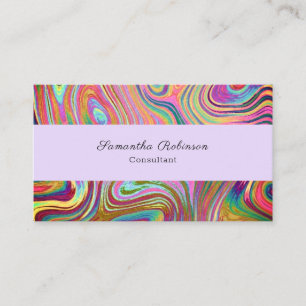 Boho Chic Rainbow Lavender Swirbeln Abstrakt Visitenkarte
