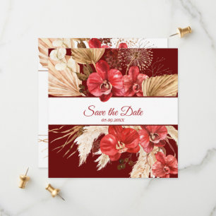 Boho chic Red Orchid Fall Brauch Hochzeit Save The Date