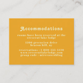 Boho Chic Retro 70er Hochzeitsunterkünfte Begleitkarte