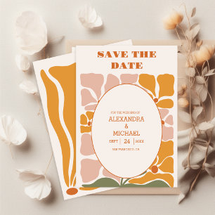 Boho-Chic-Retro-Blumenhochzeit Save The Date
