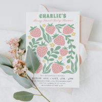 Boho Chic Retro Colorful Strawberry Baby Dusche