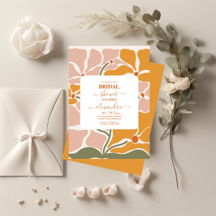 Boho Chic Retro Floral Wedding Einladung