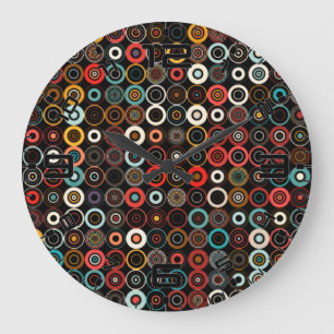 Boho Chic Retro Uhr Farbenfrohe Circle Art