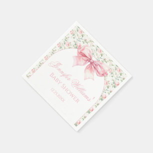 Boho chic rosa Bogen Blumenzange Babyduschpapier Serviette