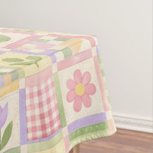 Boho Chic Rosa & Grün Quilt Blumen-Patchwork