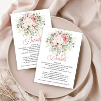 Boho-Chic-Rosé-Blumen-Hochzeit-Datenkarte