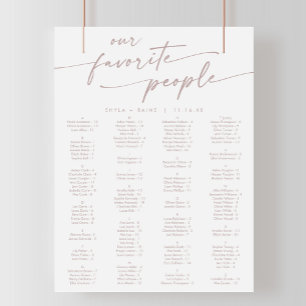 Boho Chic rot Rosa druckbare Sitzkarte Poster