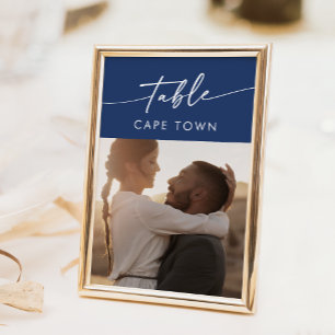 Boho Chic Royal Blue Foto Tischnummern