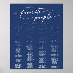 Boho Chic Royal Blue Printable Seekarte Poster