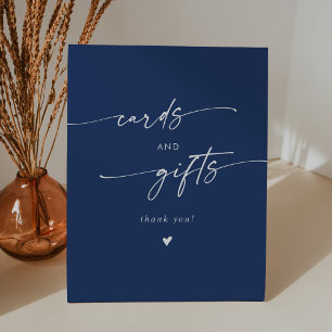 Boho Chic Royal Blue Wedding Cards und Geschenke Sockelschild
