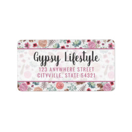 Boho Chic Rustic Feather Arrow Wasserfarbe Bohemis Adressaufkleber