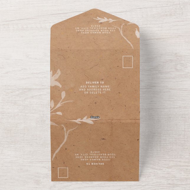 Boho Chic Rustic Modern | Custom Wedding Foto All In One Einladung (Außenbereich)