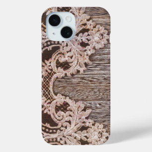boho chic Rustic Western Country Barn Wood Lace Case-Mate iPhone Hülle