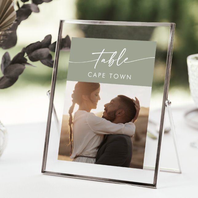 Boho Chic Sage Green Foto Tischnummern (Von Creator hochgeladen)