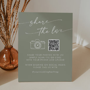 Boho Chic Sage Green gibt Liebe-QR-Code frei Sockelschild