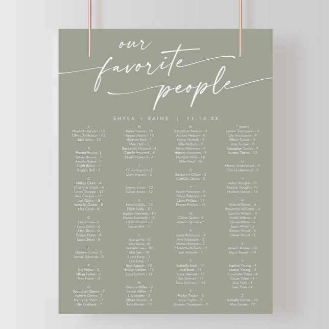 Boho Chic Sage Green Printable Seekarte Poster (Von Creator hochgeladen)