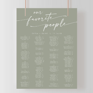 Boho Chic Sage Green Printable Seekarte Poster