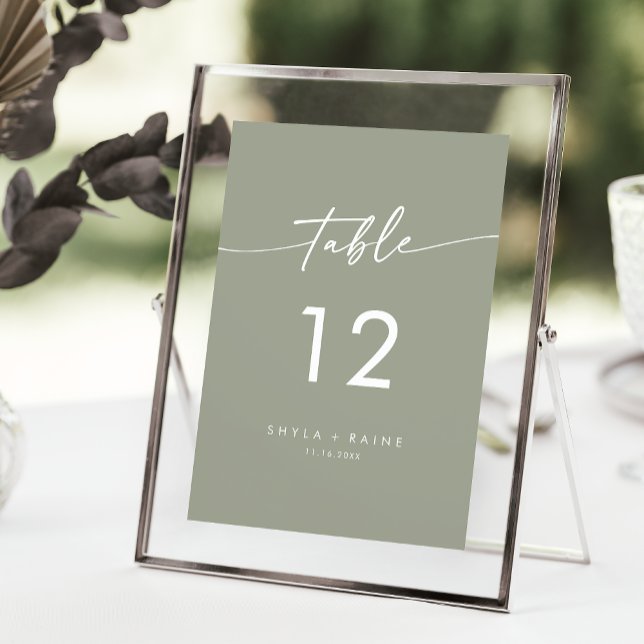 Boho Chic Sage Green Wedding Tischnummern (Von Creator hochgeladen)
