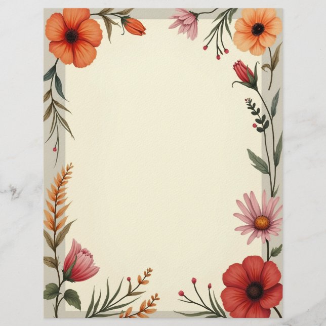 Boho-Chic-Schreibpapier Briefbogen (Vorderseite)