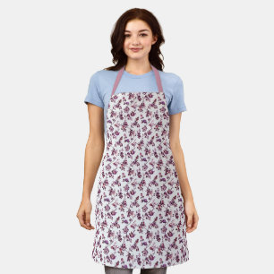 Boho Chic-Schürze - Lila Blumiges Küchengeschenk Schürze