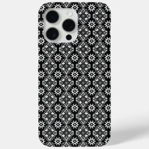 Boho Chic Schwarz-Weiß-Blumenmuster Case-Mate iPhone Hülle