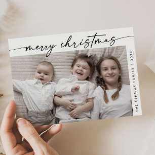 Boho Chic Schwarz-weiß Foto Spaß Weihnachten