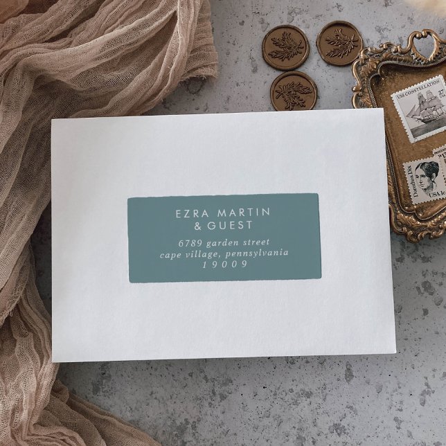 Boho Chic Seafoam Aquamarin Guest Address Labels (Von Creator hochgeladen)