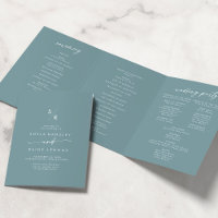 Boho Chic Seafoam Aquamarin Monogram Wedding