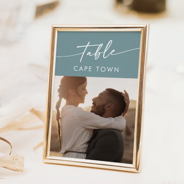 Boho Chic Seafoam Aquamarine Foto Tischnummern (Von Creator hochgeladen)