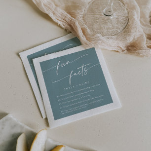 Boho Chic Seafoam Aquamarine Hochzeitsreise Fact N Serviette
