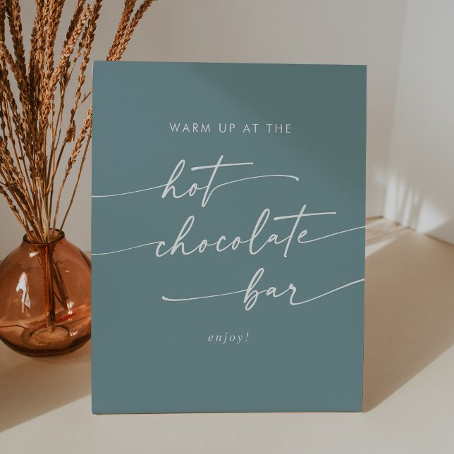 Boho Chic Seafoam Aquamarine Hot Chocolate Bar Sockelschild (Von Creator hochgeladen)