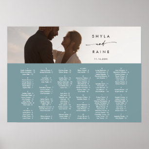 Boho-Chic-Seafoam-Teal-Bild-Sitzplan Poster