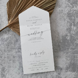 Boho Chic Silver Gray Meal Choice UAWG Wedding All In One Einladung