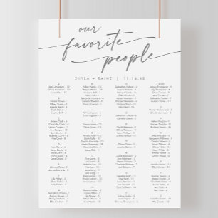 Boho Chic Silver Gray Printable Seekarte Poster