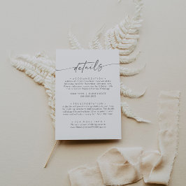Boho Chic Silver Gray Wedding Details Begleitkarte