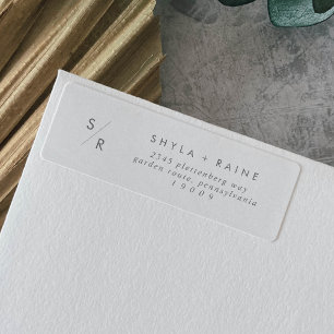 Boho Chic Silver Grey Monogram Address Labels