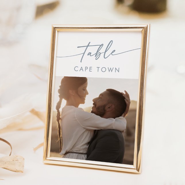 Boho Chic Slate Blue Foto Tischnummern (Von Creator hochgeladen)