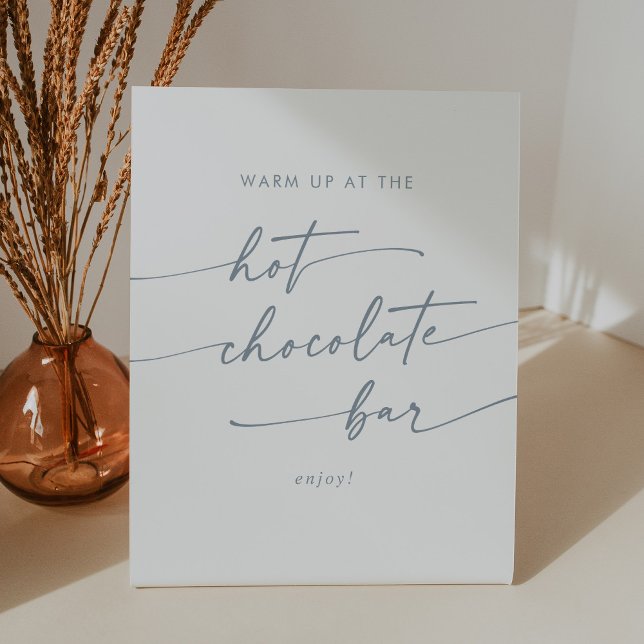 Boho Chic Slate Blue Hot Chocolate Bar Sockelschild (Von Creator hochgeladen)