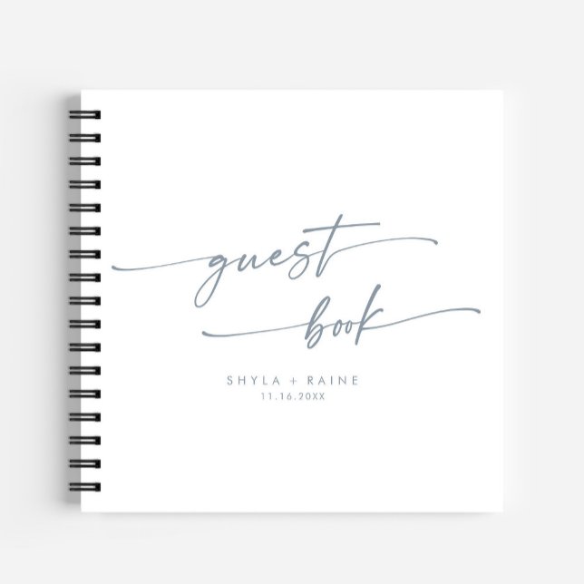 Boho Chic Slate Blue Wedding Guest Book Notizbuch (Von Creator hochgeladen)