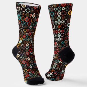 Boho Chic Socken mit Retro Circle Art