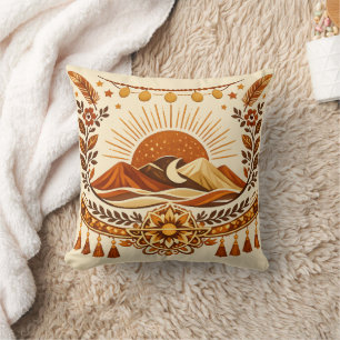 Boho-Chic-Sonne & Berg Kissen