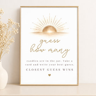Boho Chic Sonne Neutrale Babyparty Rate Wie Viele Poster
