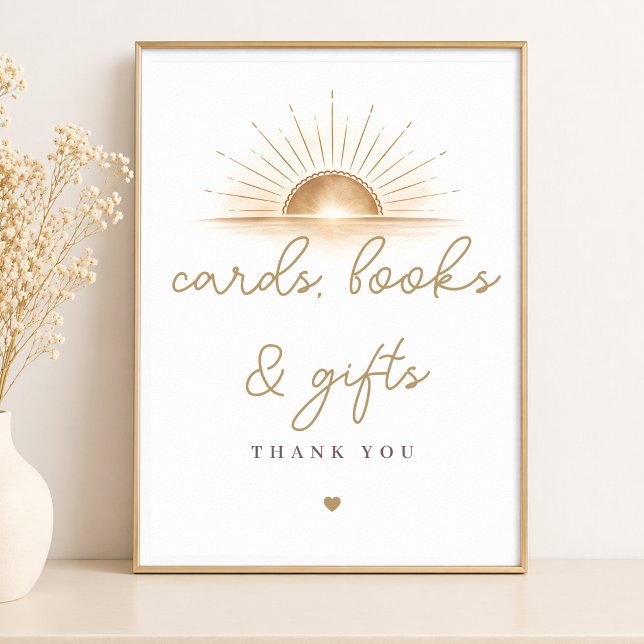 Boho Chic Sonnenschein-Baby-Party Bücher Geschenke Poster (Von Creator hochgeladen)